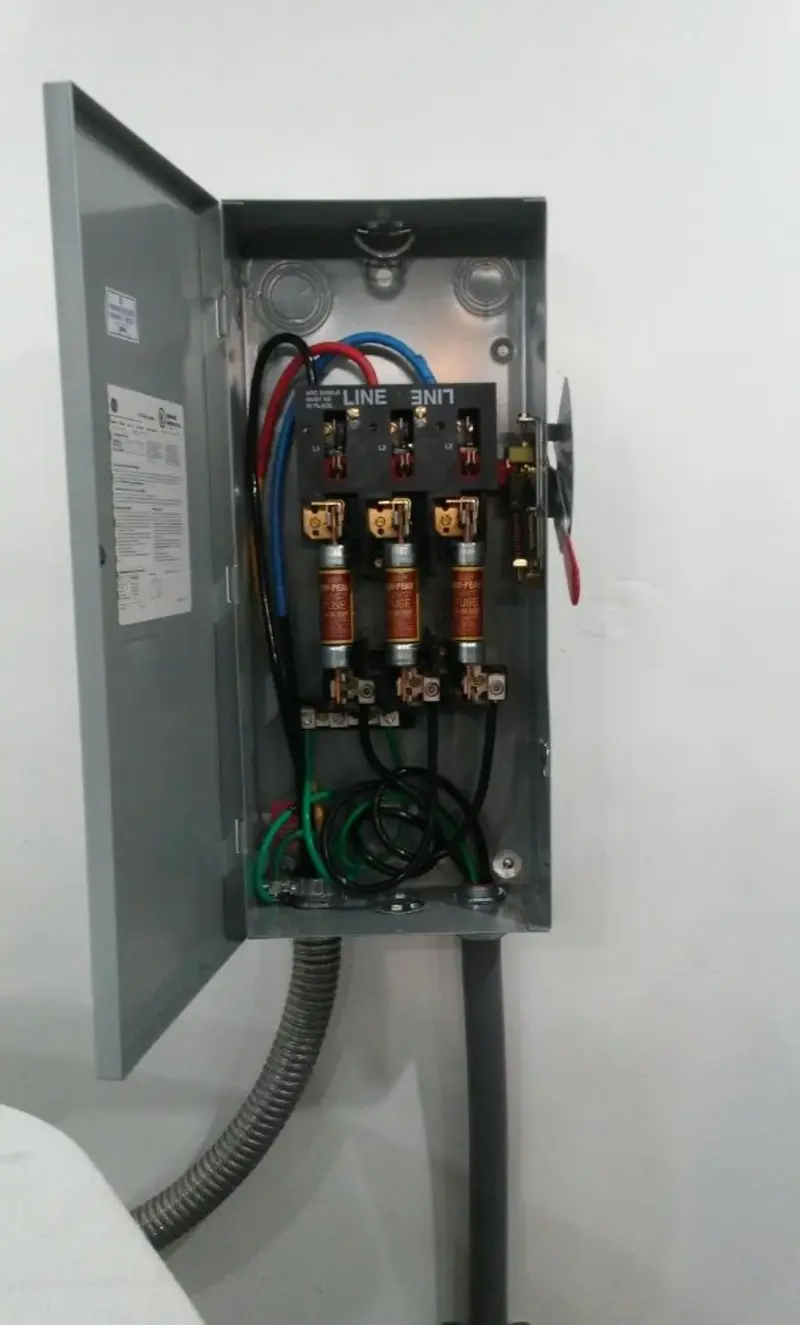 Three-phase disconnect switch installed for Electrical Wiring & Rewiring in Slinger